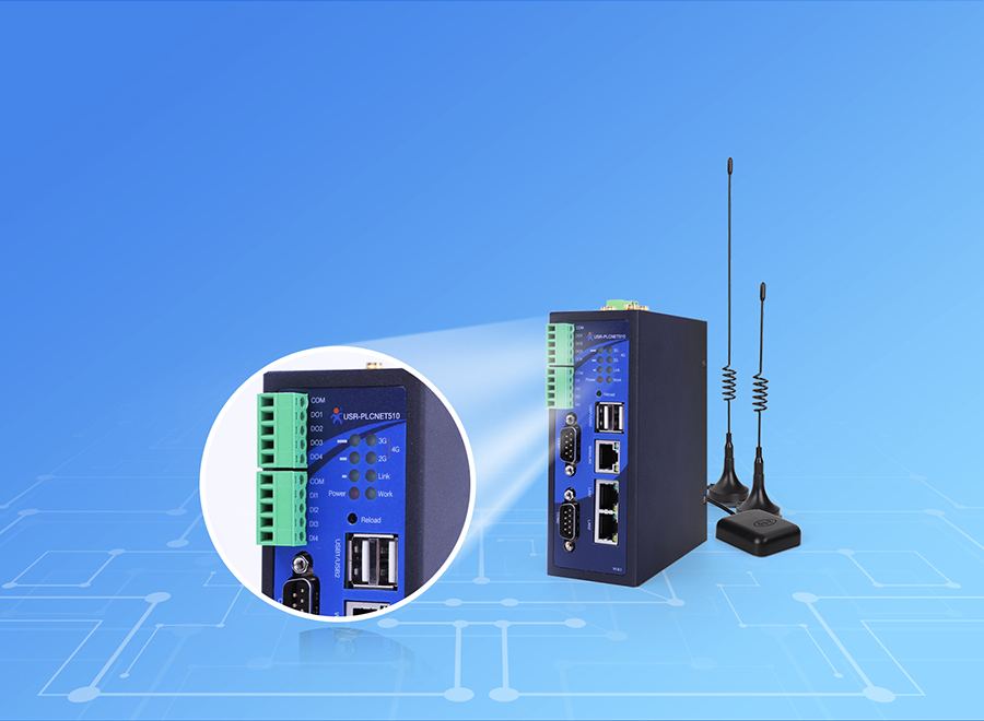 RS485/232/422转以太网型PLC云网关DIDO功能，方便本地控制