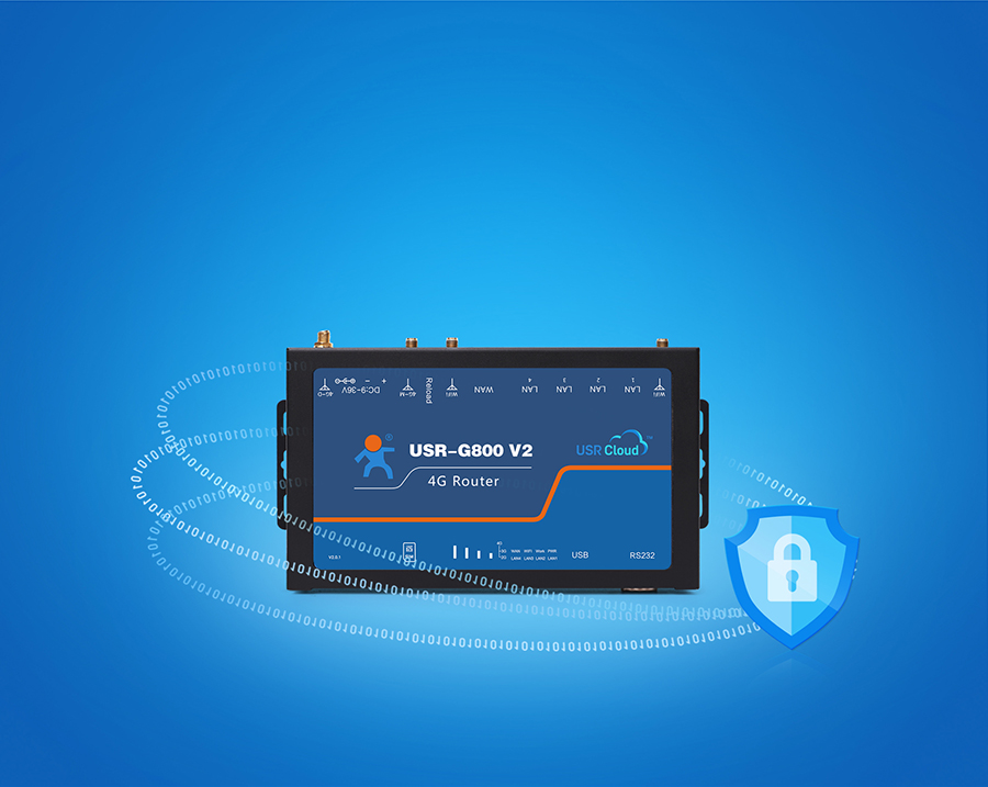 四口云工业路由器支持VPN加密传输，数据更安全
